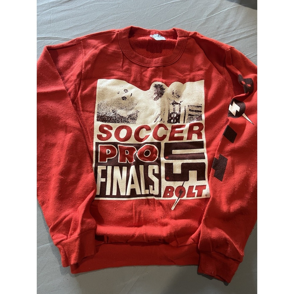 Vintage 1990s USA Soccer Kids SweatShirt Made In USA Large Red‎